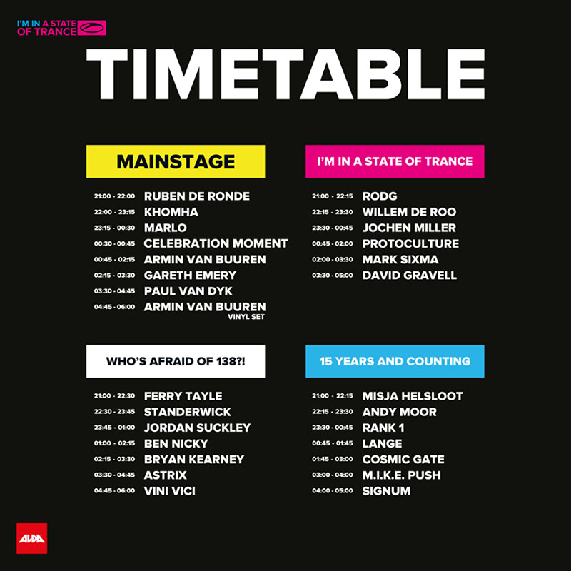 Timetable ASOT 750